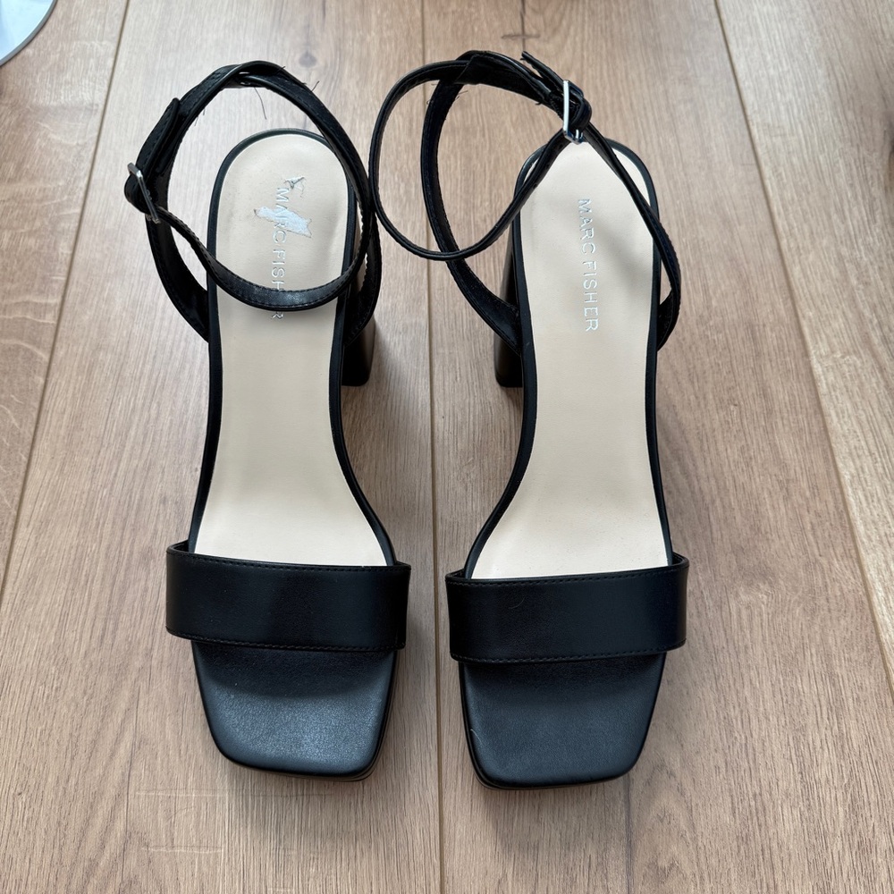 Marc Fisher Strappy Black Heels Size 10